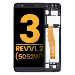 LCD Assembly With Frame For T-Mobile Revvl 2 (5052W / 2019) (Refurbished) (Black)