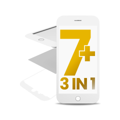 3 in 1 (Front Glass + Frame + OCA Pre-Installed) For iPhone 7 Plus (OCA Master) (White) (2 Pack)