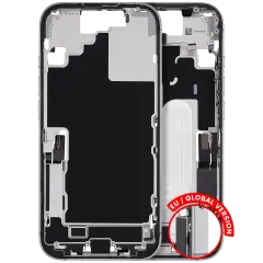 Mid-Frame Housing W/ Charging Port Flex & Small Parts For iPhone 17 (EU / Global Version) (Used OEM Pull: Grade A) (White)