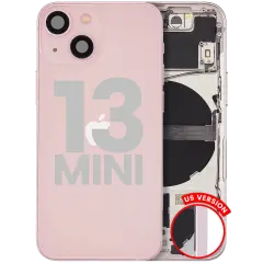 Back Housing W/ Small Parts For iPhone 13 Mini (US Version) (Used OEM Pull: Grade B) (Pink)