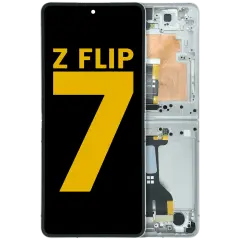 Inner OLED Assembly With Frame For Samsung Galaxy Z Flip 7 5G (US & International) (Refurbished) (White)
